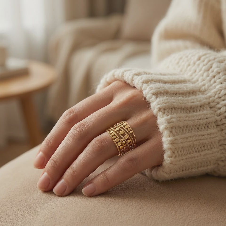 Geometric Gold Band Ring