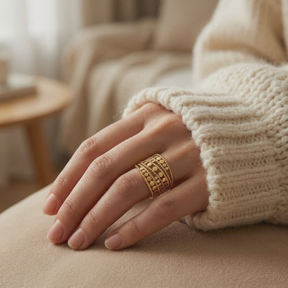 Geometric Gold Band Ring