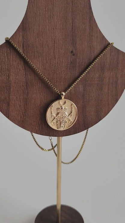 Hecate Coin Gold Necklace