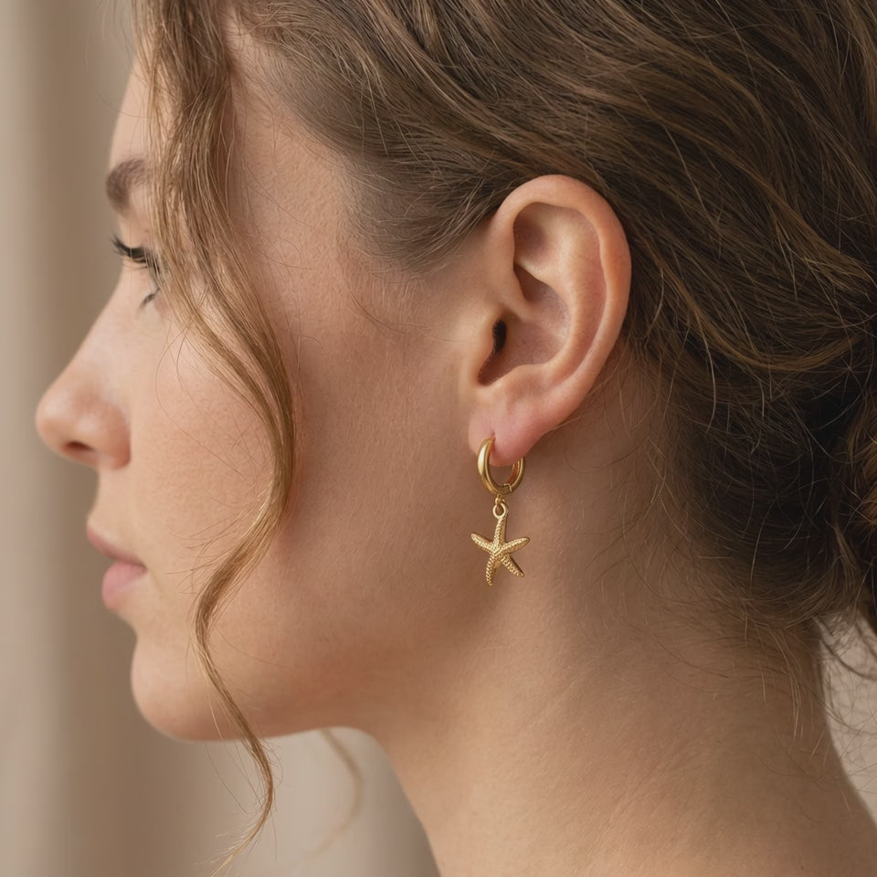 Starfish Gold Dangles