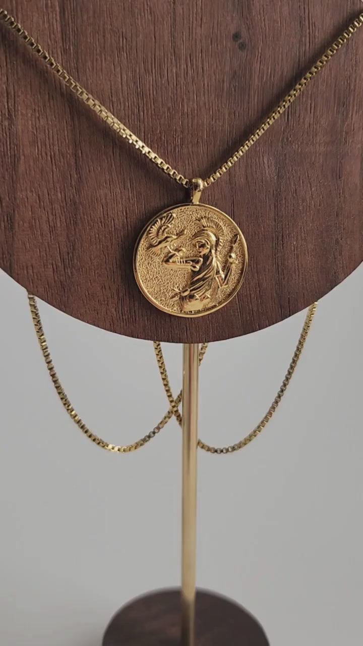 Athena Coin Gold Necklace
