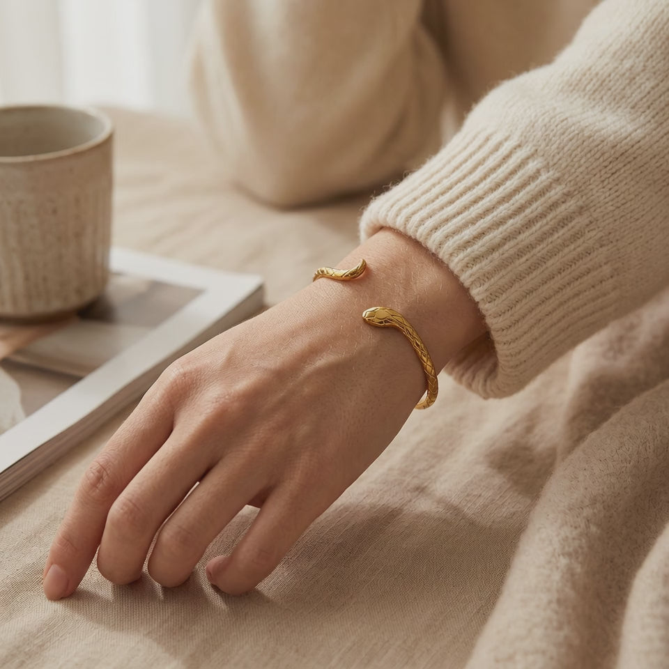 Snake Gold Bangle