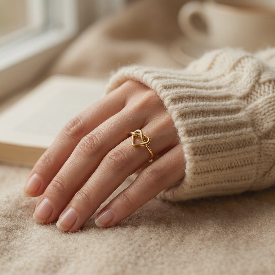 Minimal Heart Gold Ring