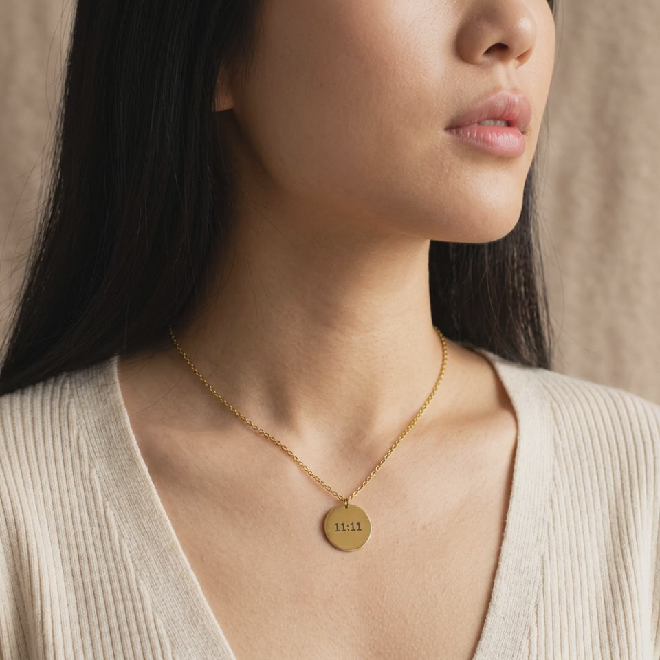 11:11 Coin Gold Necklace