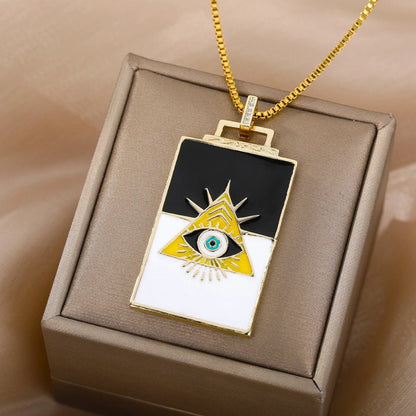 Gothic Evil Eye Charm, Gothic Evil Eye Necklace, 18K Gold Evil Eye Charm, Gothic Fashion Necklace for Women, Gift for Her