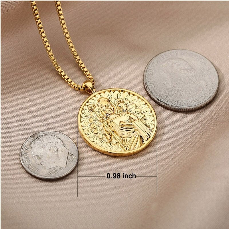 Greek Mythology Hecate Goddess, 18K Gold Plated Pendant For Women