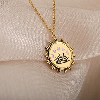 18K Gold Sun Pendant, Gold Sun Charm, Gold Sun Necklace for Women, Gift for Her