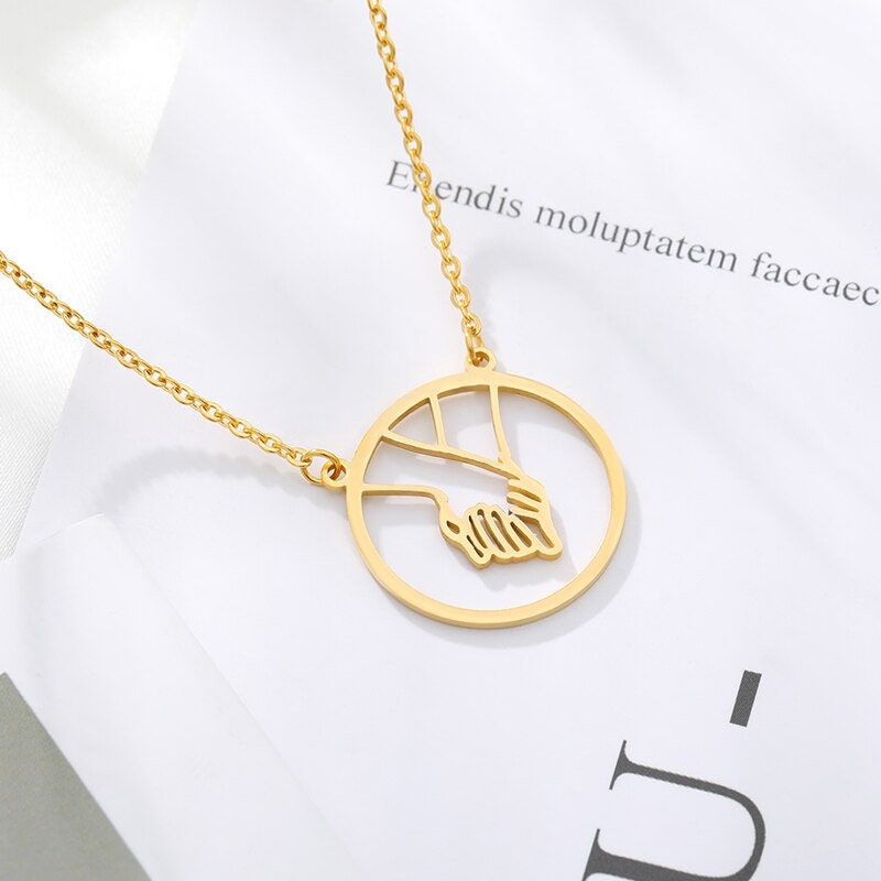 18K Gold Coin Charm Pendant, Gold Friendship Necklace, Friendship Fashion Necklace for Women, Gift for Her