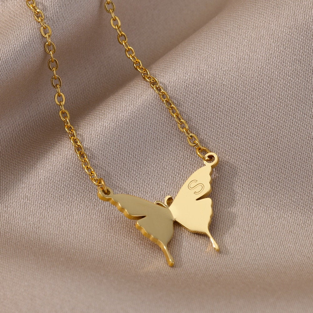 Dainty Butterfly Charm, 18K Gold Butterfly Necklace, Butterfly Fashion Necklace for Women, Gift for Her