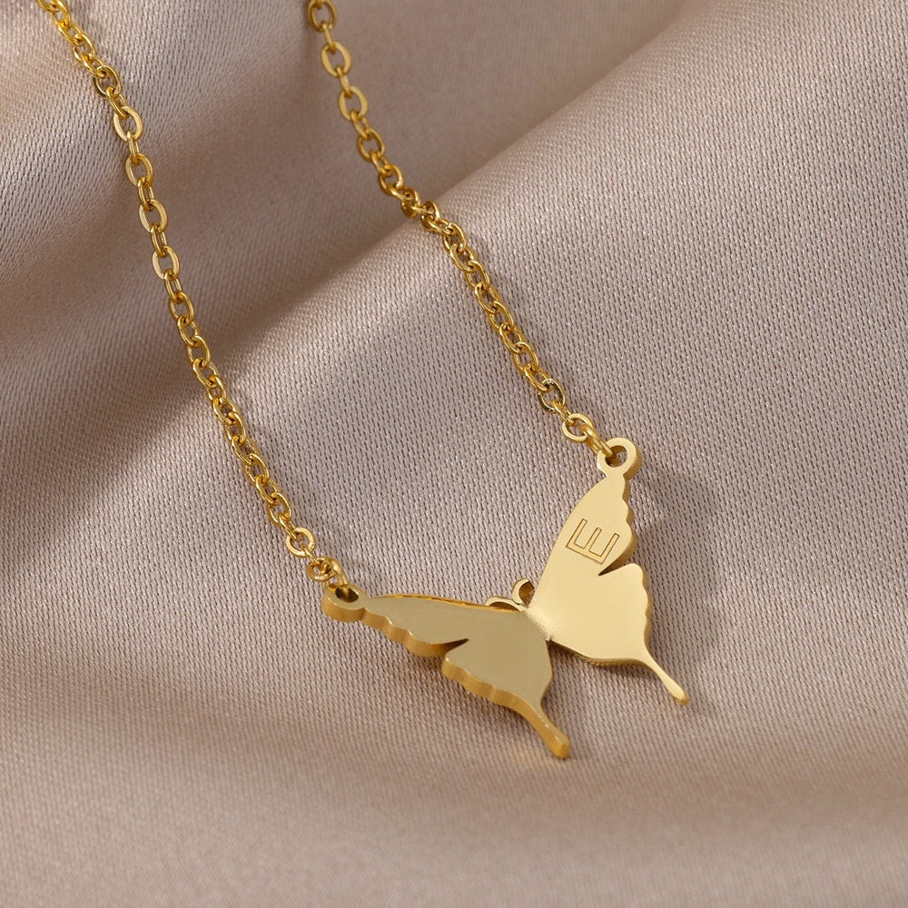 Dainty Butterfly Charm, 18K Gold Butterfly Necklace, Butterfly Fashion Necklace for Women, Gift for Her