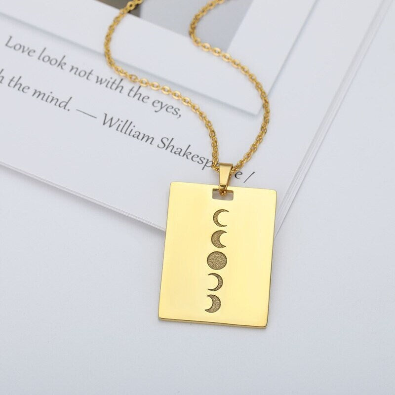 Moon Charm Pendant, 18K Gold Moon Necklace, Moon Fashion Necklace for Women, Gift for Her