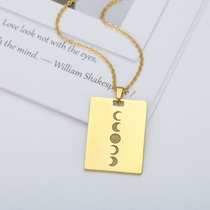 Moon Charm Pendant, 18K Gold Moon Necklace, Moon Fashion Necklace for Women, Gift for Her