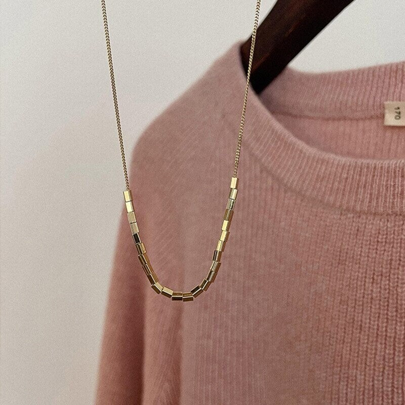 18K Gold Chain Necklace, Dainty Chain Necklace, Korean Fashion Necklace for Women, Gift for Her