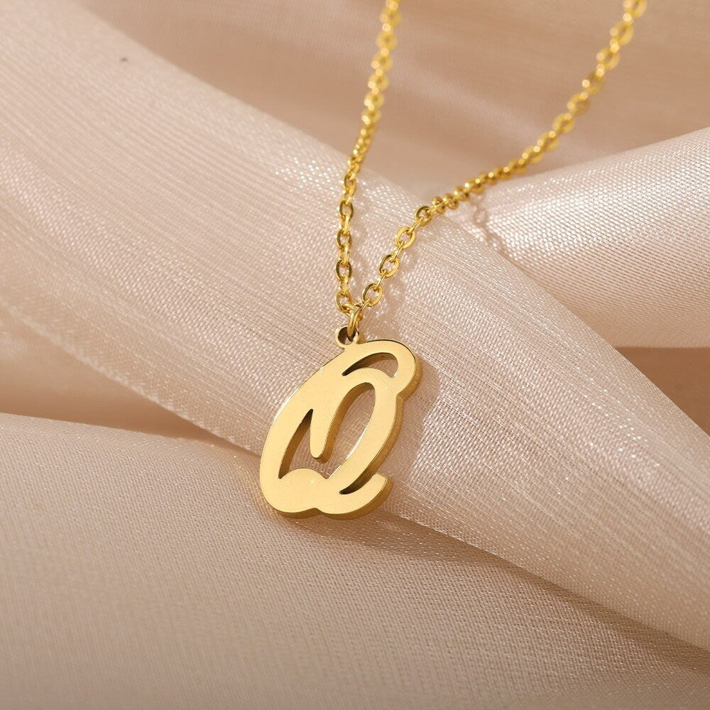 Custom Initials Charm, 18K Gold Initial Necklace, Custom Letter Necklace for Women, Gift for Her