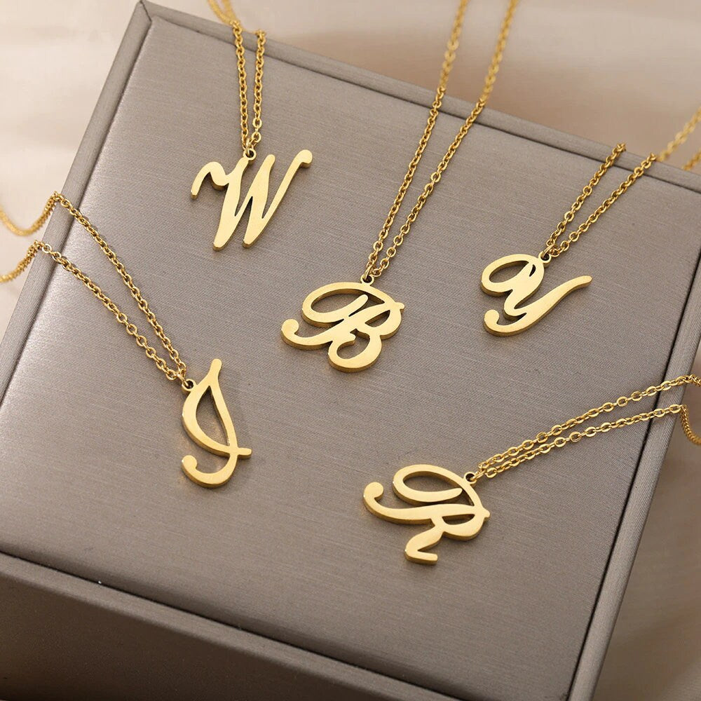 Custom Initials Charm, 18K Gold Initial Necklace, Custom Letter Necklace for Women, Gift for Her