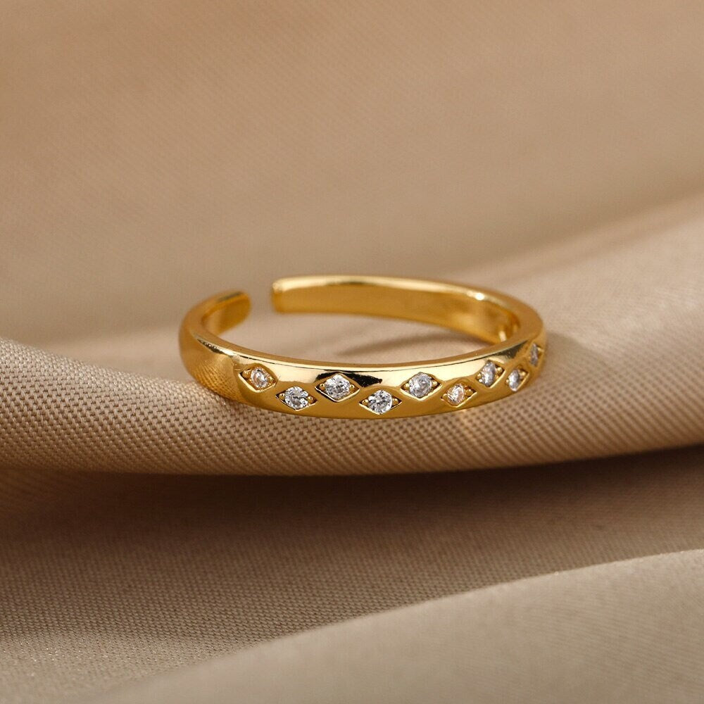 Dainty Evil Eye Ring, Gothic Evil Eye Ring, 18K Gold Evil Eye Ring, Minimalistic Ring, Evil Eye Ring, Fashion Ring for Women, Gift for Her