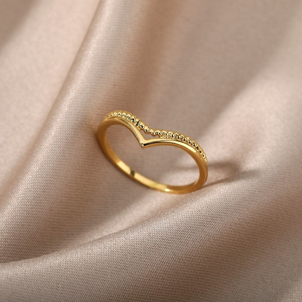 Dainty 18K Gold Ring, Cute Gold Ring, Punk Gold Ring, Punk Fashion Ring for Women, Gift for Her