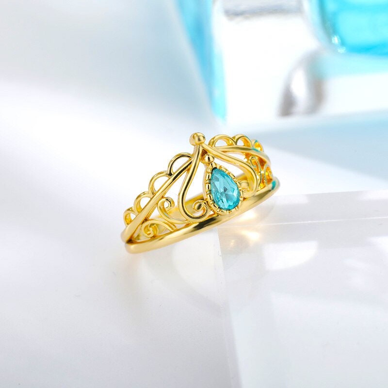 18K Gold Crown Ring, Gold Tiara Ring, Elegant Tiara Ring, Gothic Fashion Ring for Women, Gift for Her