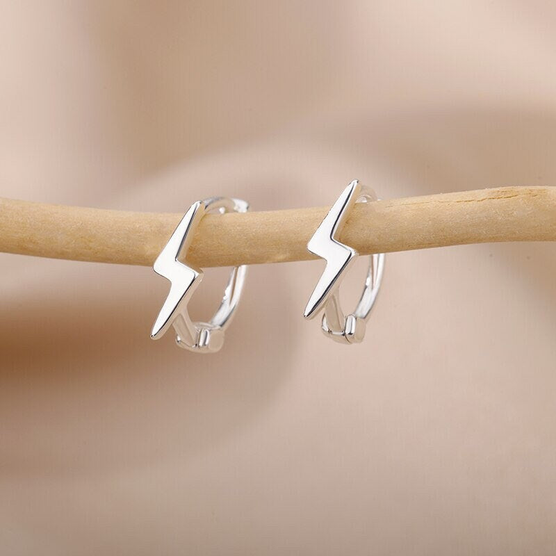 Punk Thunder Earrings, 18K Gold Thunder Earrings, Punk Fashion Earrings for Women, Gift for Her