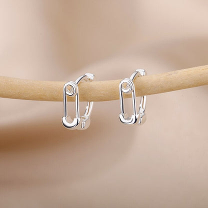 Paper Clip Earrings, 18K Gold Clip Earrings, Gold Hoop Earrings, Fashion Clip Earrings for Women, Gift for Her