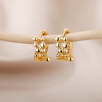 Helix Hoop Earrings, 18K Gold DNA Earrings, Molecule Hoop Earrings, Fashion Earrings for Women, Gift for Her