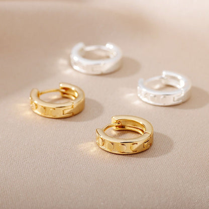 Dot Hoop Earrings, 18K Gold Punk Hoop Earrings, Fashion Hoops for Women, Gift for Her