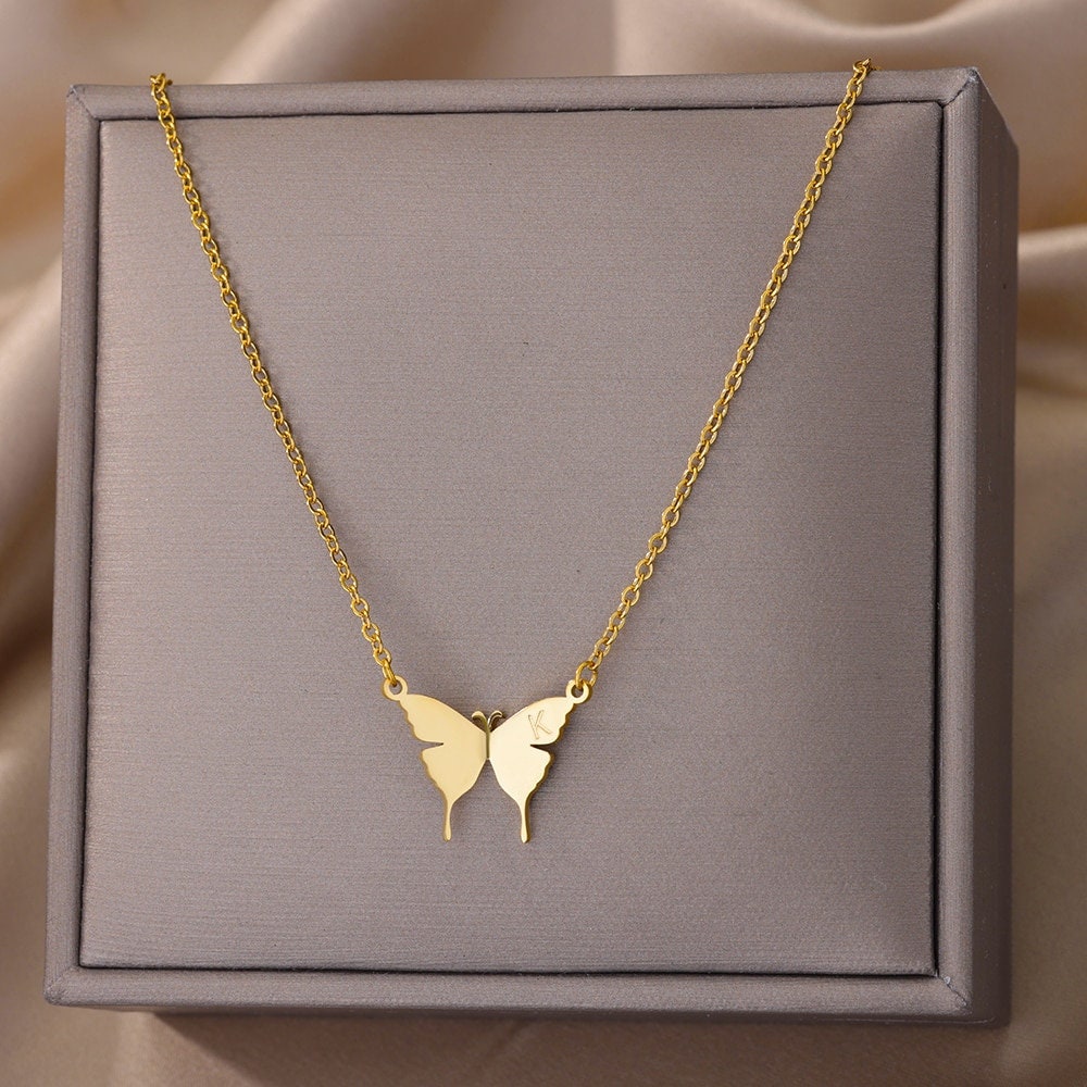 Dainty Butterfly Charm, 18K Gold Butterfly Necklace, Butterfly Fashion Necklace for Women, Gift for Her