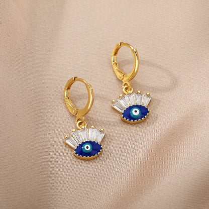 Gothic Evil Eye Earrings, Evil Eye Drop Earrings, Blue Evil Eye, Fashion Earrings for Women, Gift for Her