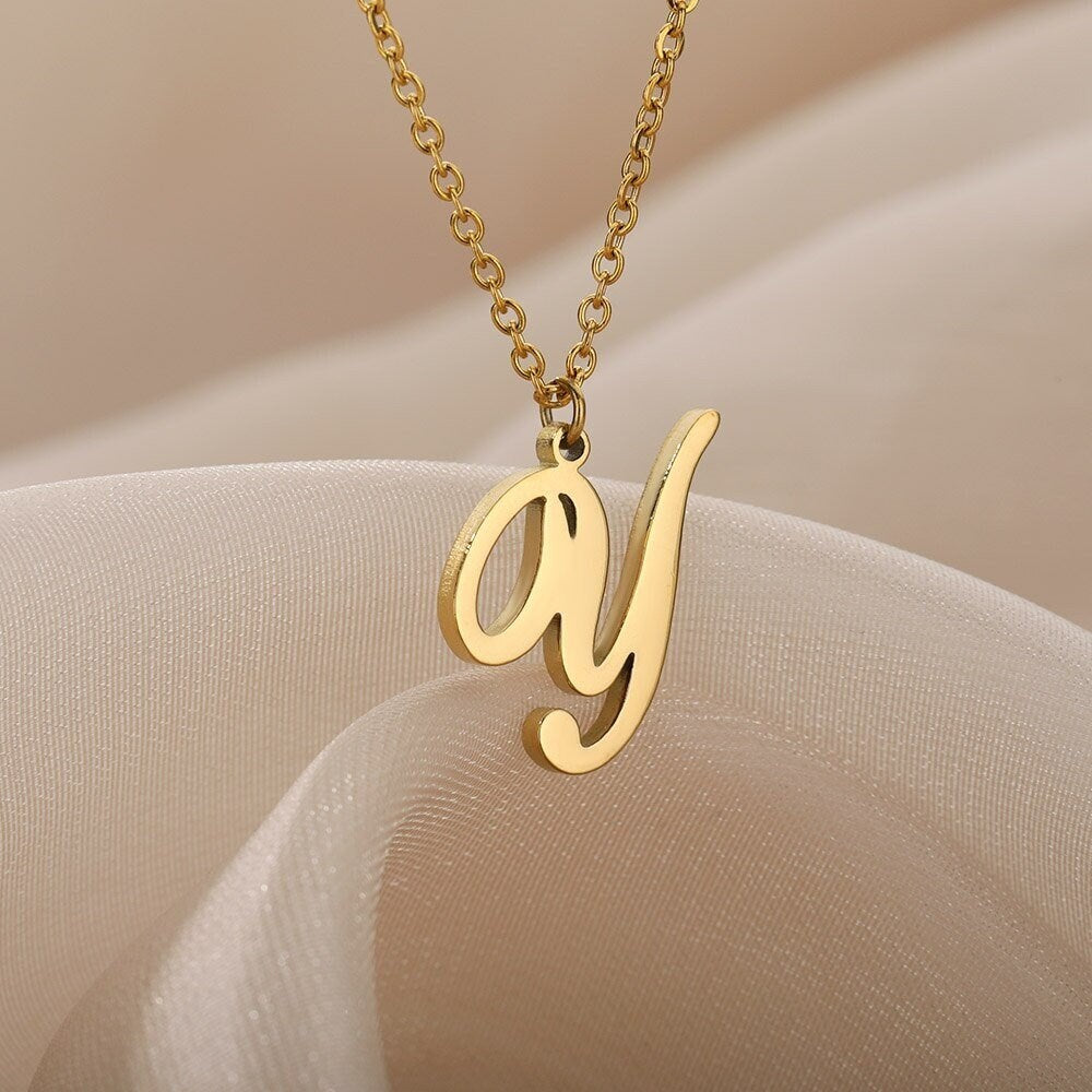 Custom Initials Charm, 18K Gold Initial Necklace, Custom Letter Necklace for Women, Gift for Her