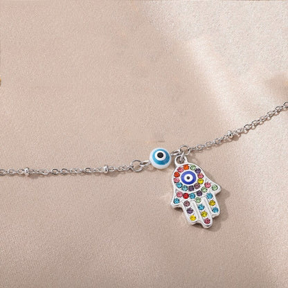 18K Gold Evil Eye Bracelet, Gothic Evil Eye, Fatima Bracelet, Hamsa Bracelet for Women, Gift for Her