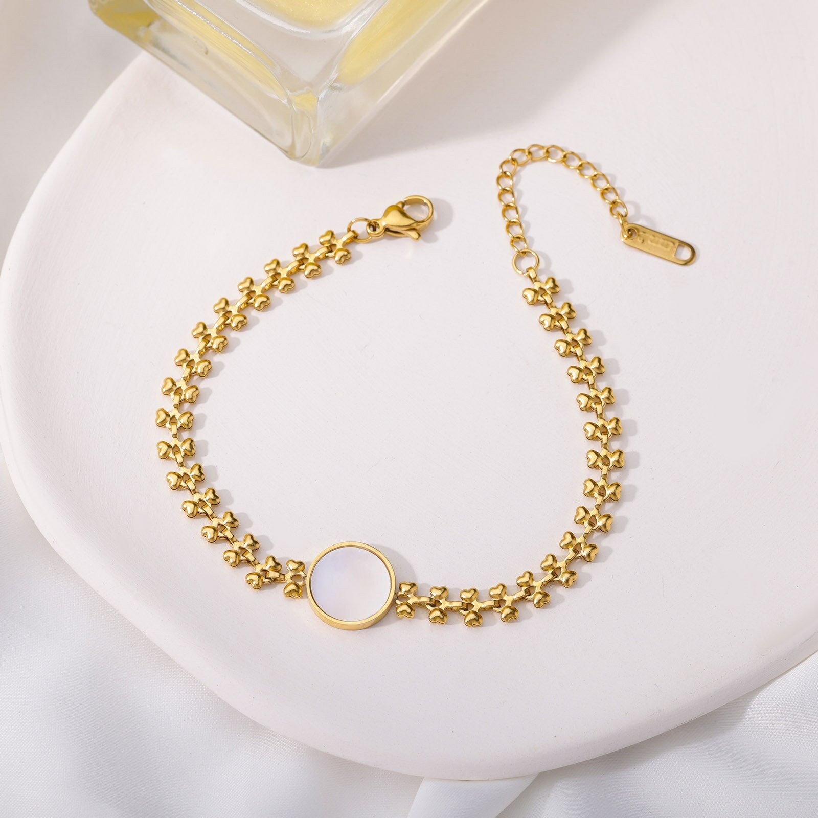 18K Gold Opal Bracelet, Opal Charm Bracelet, Fashion Opal Bracelet for Women, Gift for Her