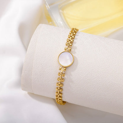 18K Gold Opal Bracelet, Opal Charm Bracelet, Fashion Opal Bracelet for Women, Gift for Her