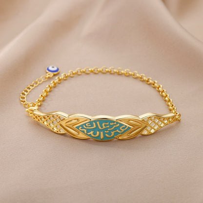 18K Gold Evil Eye Bracelet, Gold Evil Eye Charm, Gothic Evil Eye Bracelet for Women, Gift for Her
