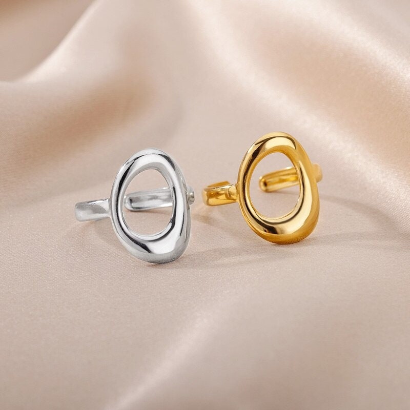 Punk Circle Ring, Punk Open Ring, Punk Wrap Ring, 18K Gold Circle Ring, Punk Fashion Ring for Women, Gift for Her