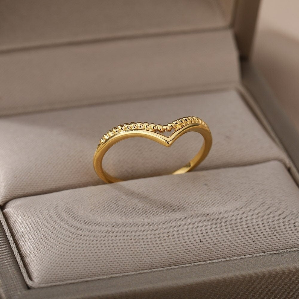 Dainty 18K Gold Ring, Cute Gold Ring, Punk Gold Ring, Punk Fashion Ring for Women, Gift for Her