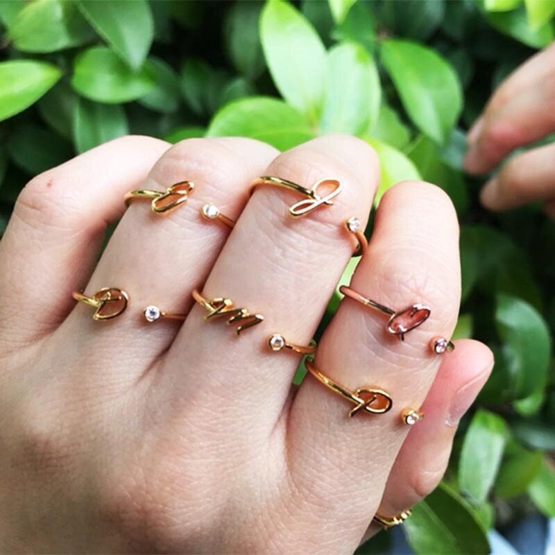 Dainty Initial Ring, 18K Gold Initial Ring, Gold Letter Ring, Custom Initial Ring, Custom Letter Fashion Ring for Women, Gift for Her