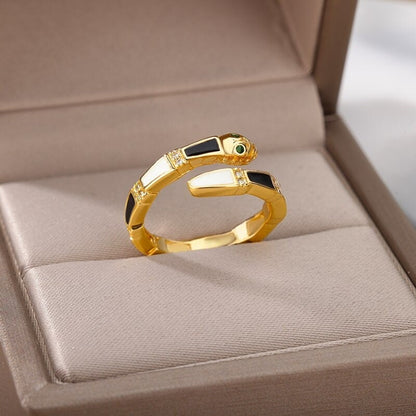 Punk Snake Ring, 18K Gold Snake Ring, Cute Snake Ring, Punk Snake Fashion Ring for Women, Gift for Her
