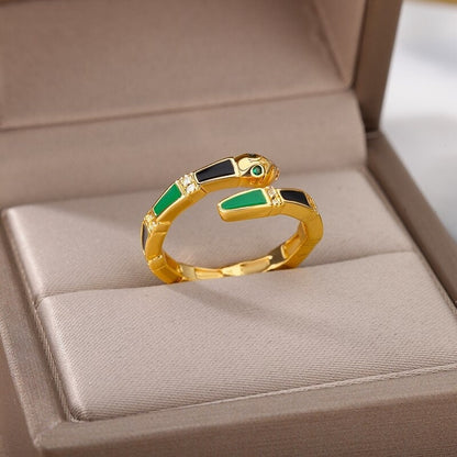 Punk Snake Ring, 18K Gold Snake Ring, Cute Snake Ring, Punk Snake Fashion Ring for Women, Gift for Her