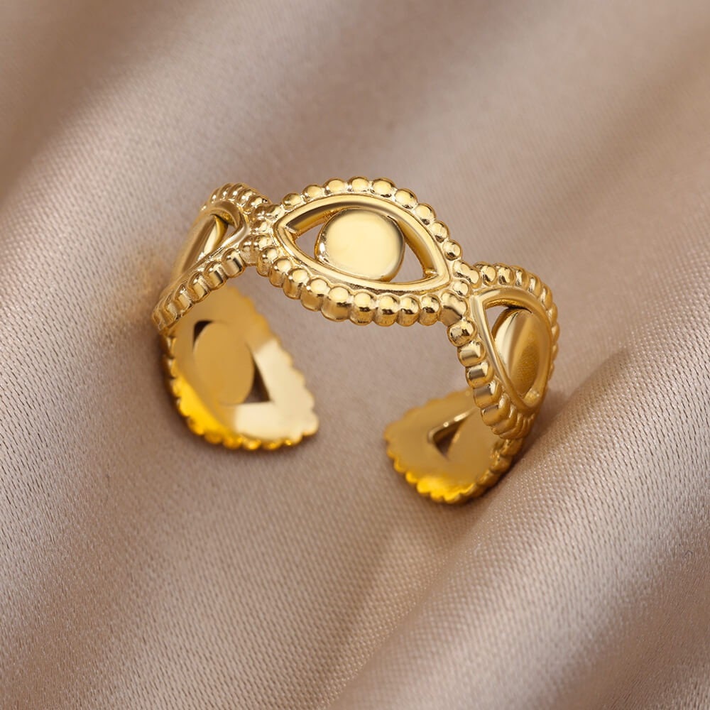 Evil Eye Wrap Ring, 18K Gold Evil Eye Ring, Gothic Evil Eye Wrap Ring, Evil Eye Fashion Ring for Women, Gift for Her