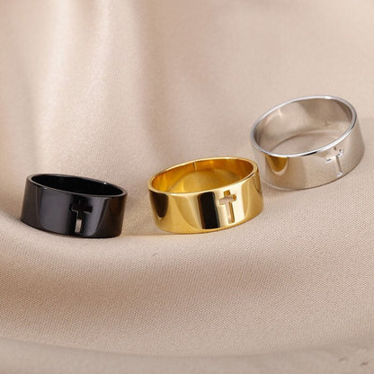 Dainty Cross Ring, 18K Gold Cross Ring, Gold Jesus Ring, Dainty Jesus Ring, Jesus Fashion Ring for Women, Gift for Her