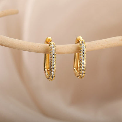 Punk Hoop Earrings, 18K Gold Hoop Earrings, Gold Clip Earrings, Punk Fashion for Women, Gift for Her