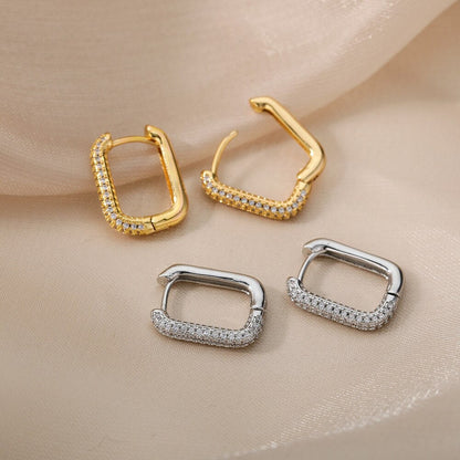 Punk Hoop Earrings, 18K Gold Hoop Earrings, Gold Clip Earrings, Punk Fashion for Women, Gift for Her