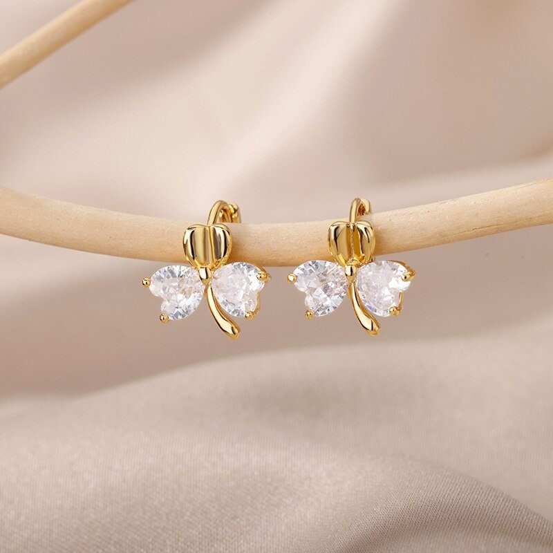 Butterfly Earrings for Women, 18K Gold Butterfly Earrings, Butterfly Drop Earrings for Women, Gift for Her