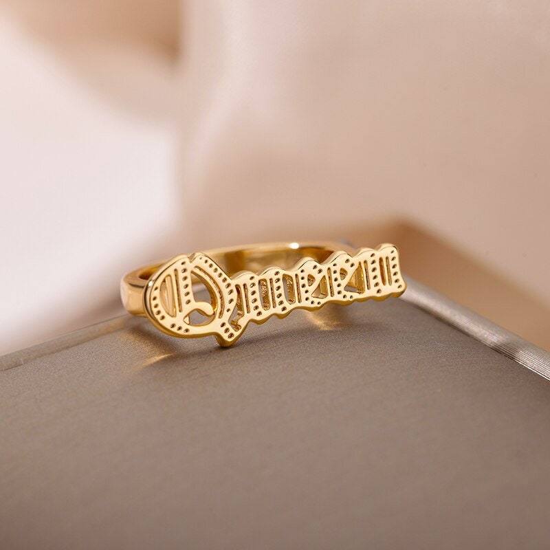 18K Gold Queen Ring, Punk Queen Ring, Punk Fashion Ring for Women, Gift for Her