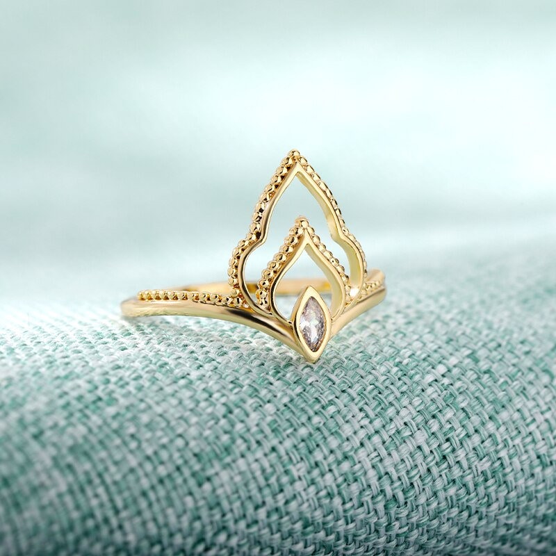 Elegant Tiara Ring, 18K Gold Tiara Ring, Gold Crown Ring, Tiara Fashion Ring for Women, Gift for Her