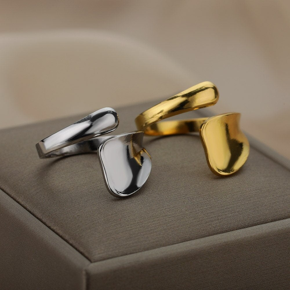 Organic Wrap Ring, 18K Gold Wrap Ring, Minimalistic Wrap Ring, Punk Fashion Ring for Women, Gift for Her