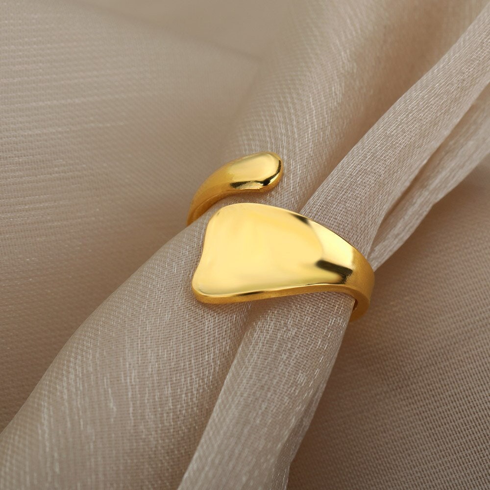 Organic Wrap Ring, 18K Gold Wrap Ring, Minimalistic Wrap Ring, Punk Fashion Ring for Women, Gift for Her