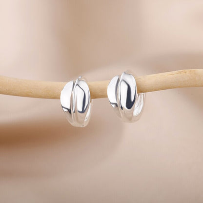 Layer Hoops Earrings, 18K Gold Hoop Earrings, Organic Hoops, Fashion Hoops for Women, Gift for Her