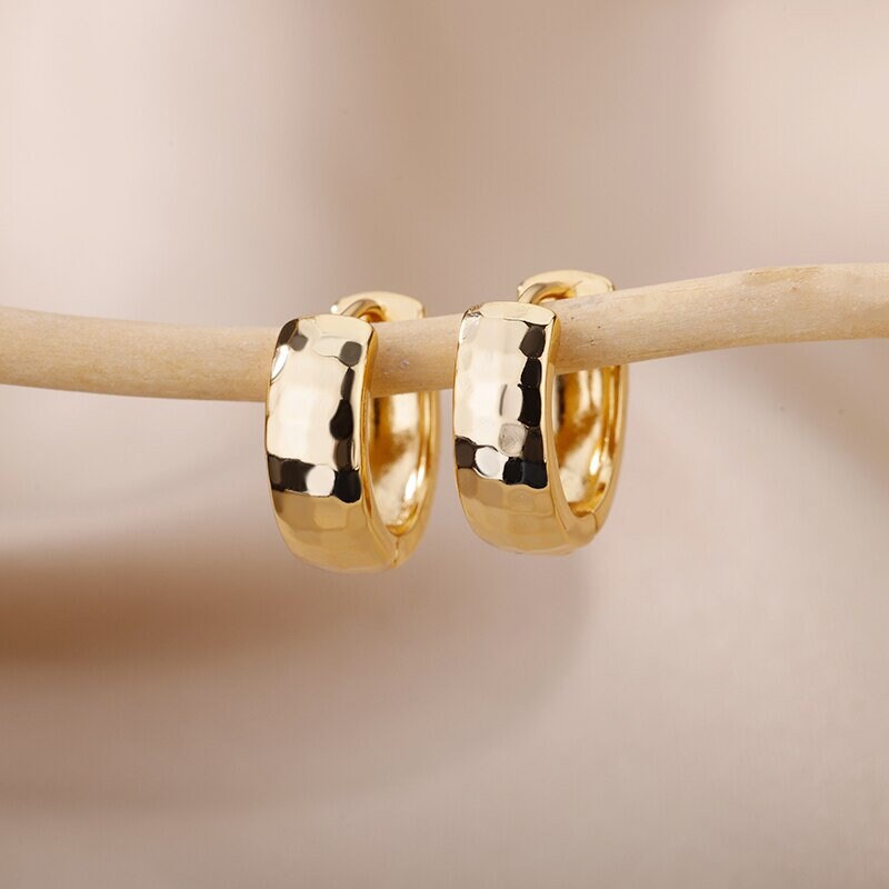 Large Circle Hoop Earrings, 18K Gold Hoop Earrings, Fashion Hoops for Women, Gift for Her