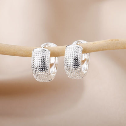 18K Gold Large Hoop Earrings, Punk Dotted Hoop Earrings, Gold Fashion Hoops for Women, Gift for Her
